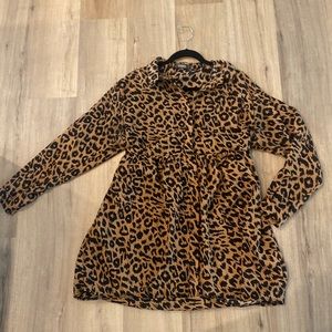 Cheetah Button Down Baby Doll Dress